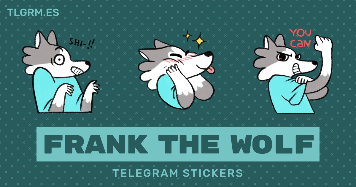 Pack de stickers para Telegram «Frank The Wolf»