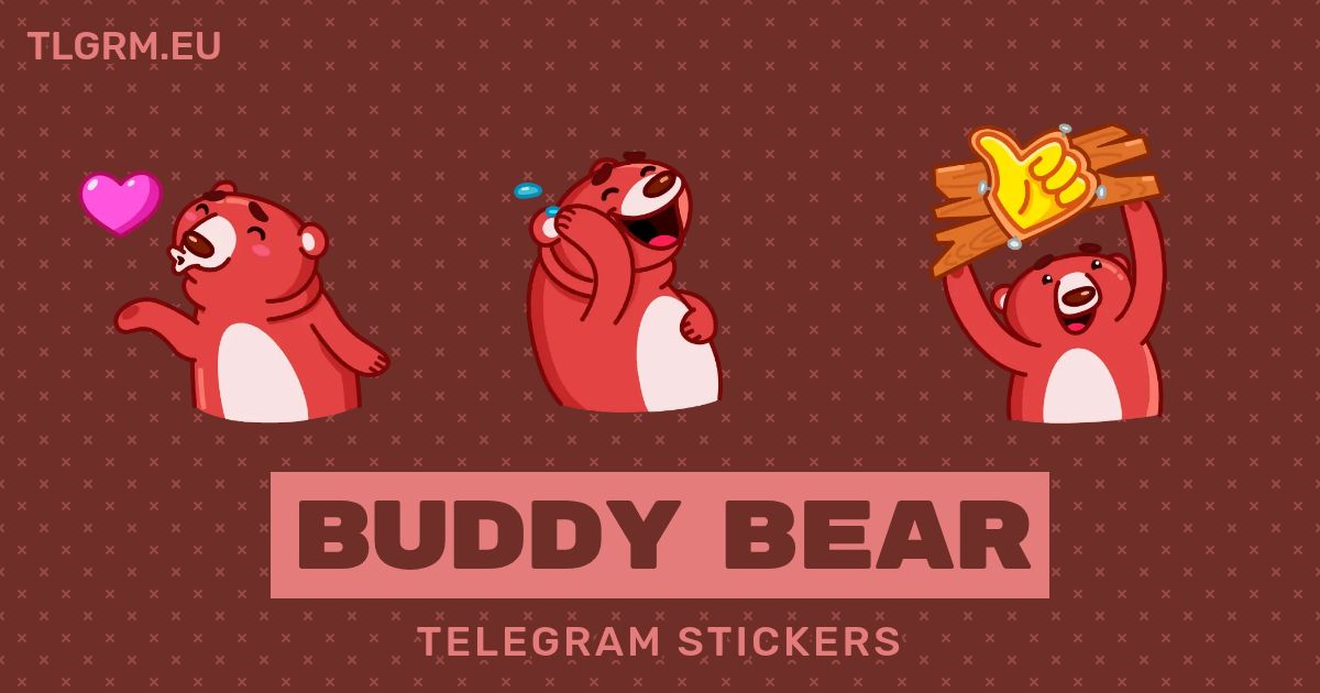 “Buddy Bear” animated sticker set for Telegram