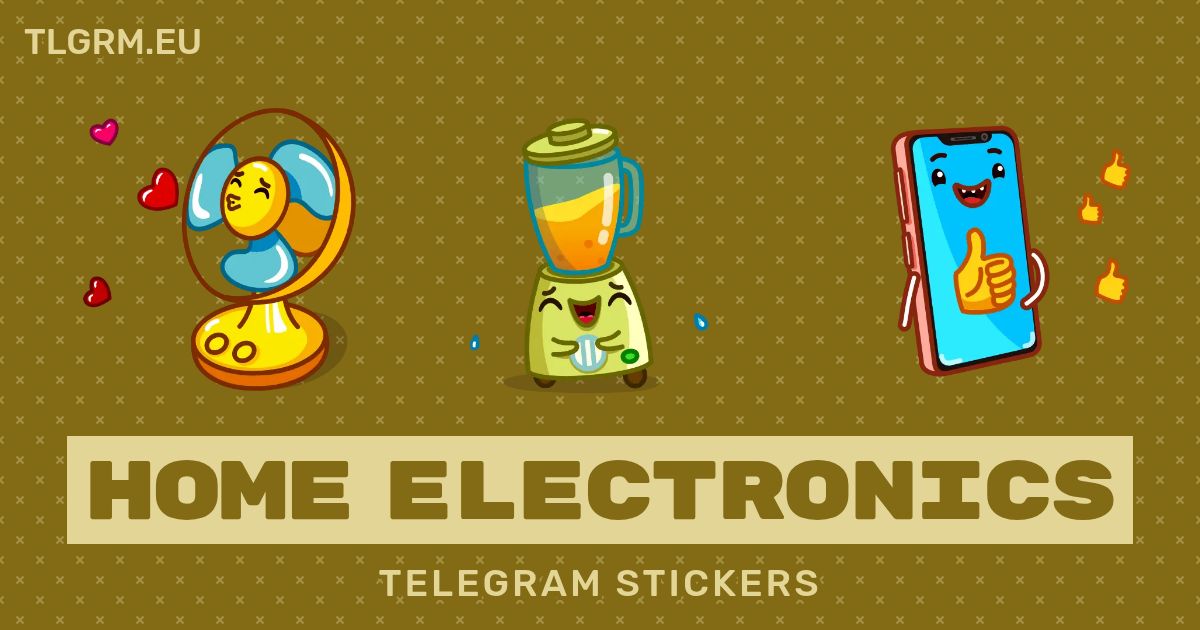 “Home Electronics” animated sticker set for Telegram