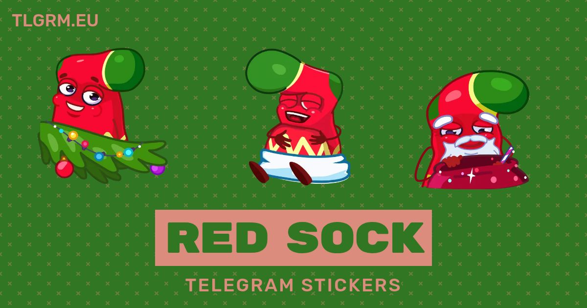 “Red Sock” animated sticker set for Telegram