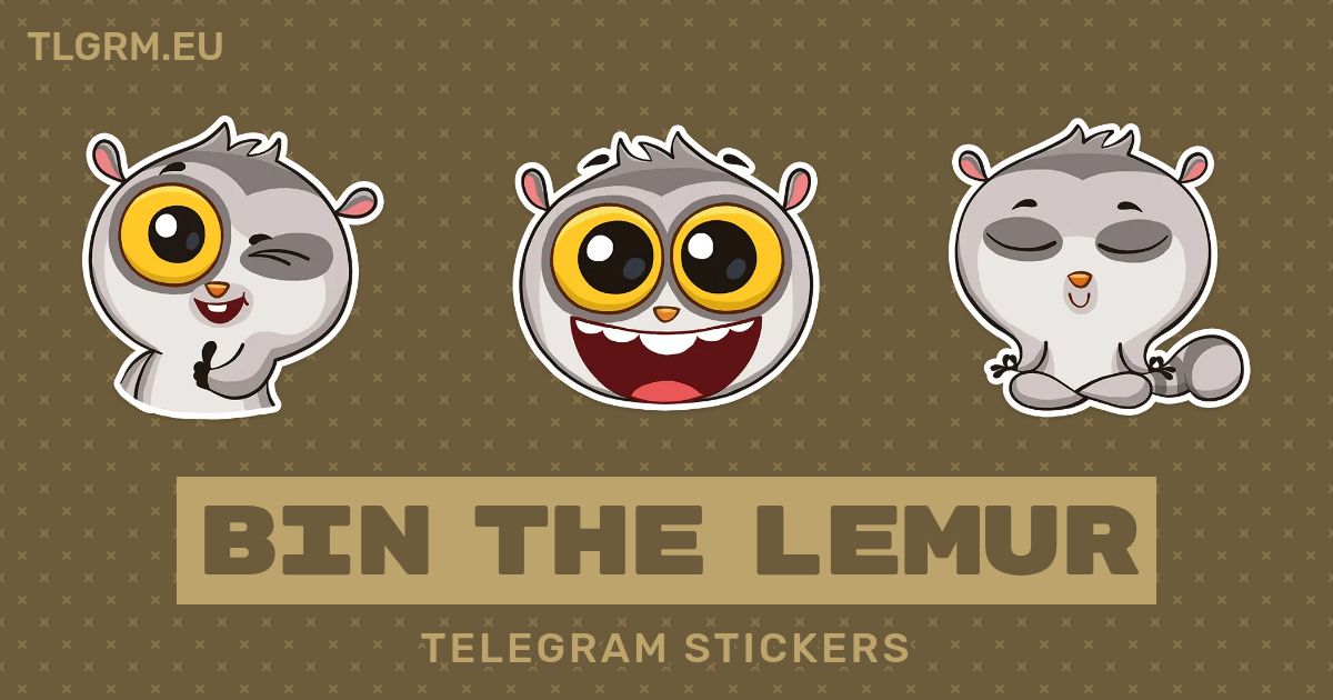“Bin The Lemur” stickers set for Telegram