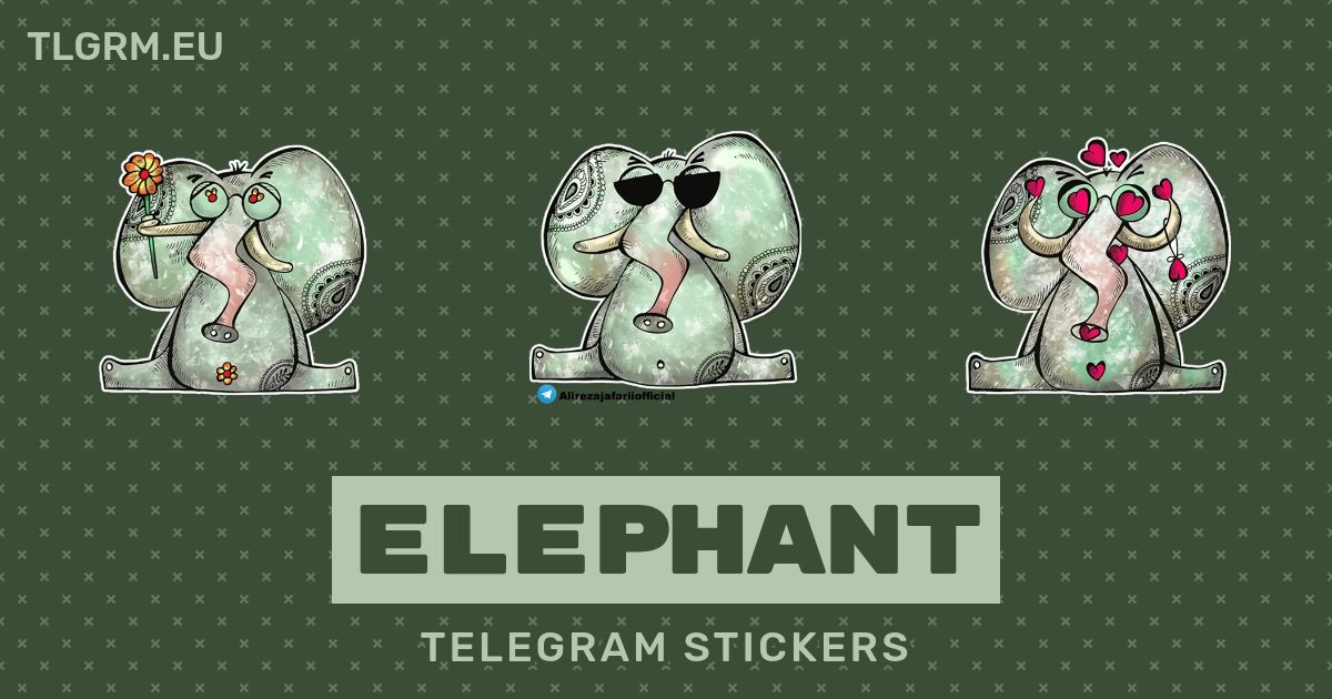 “Elephant” stickers set for Telegram