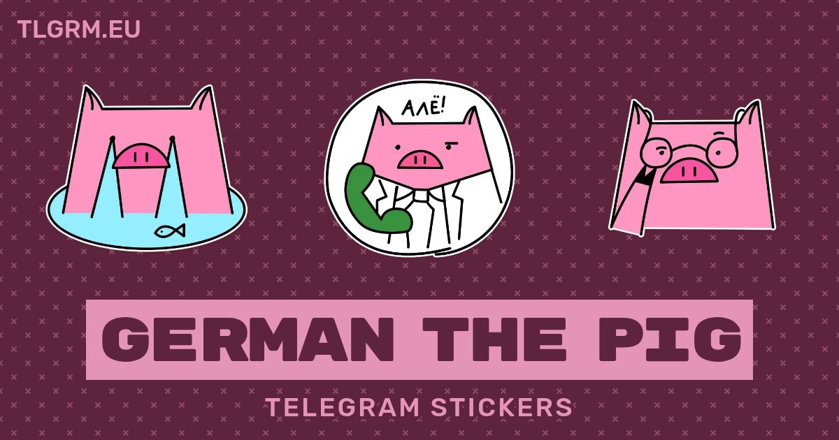 “German The Pig” stickers set for Telegram