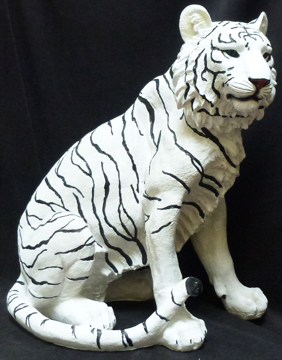 ISHTAR Large White Tiger Statue Figurine H20.25'' x L18'' x W11'' eBay