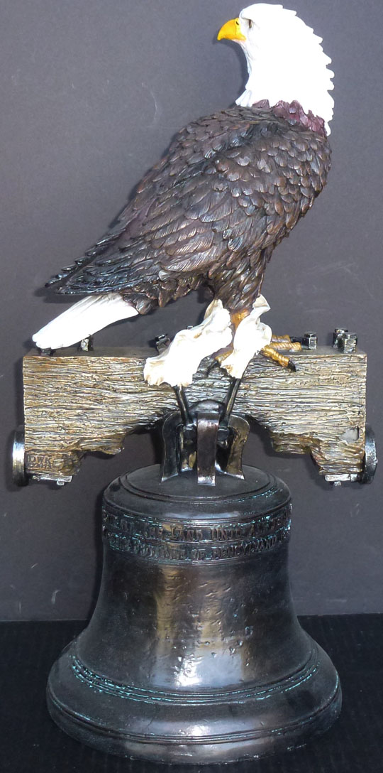 LET FREEDOM RING Bald Eagle on Liberty Bell statue figure H19" eBay