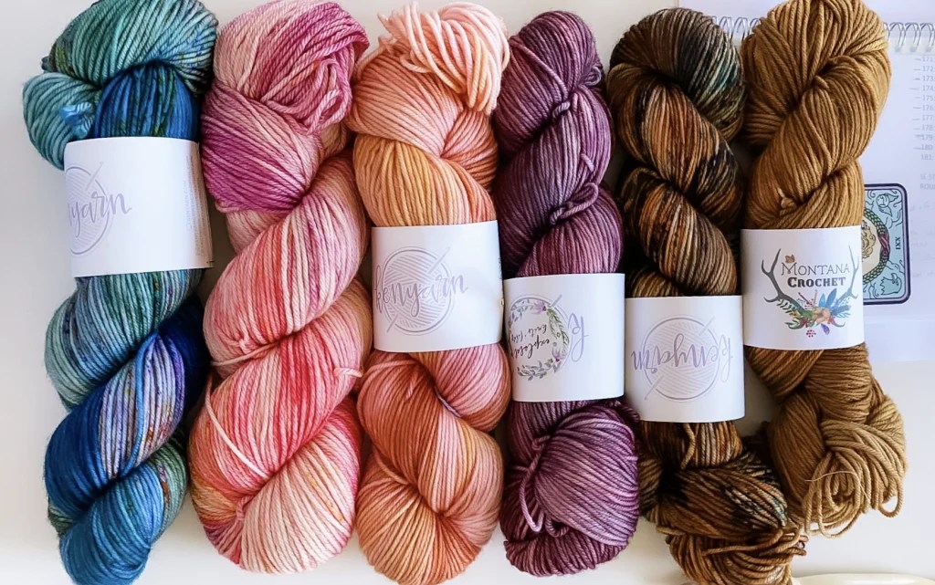 Entrelac And Key, a colorful Tunisian crochet triangle scarf TL Yarn