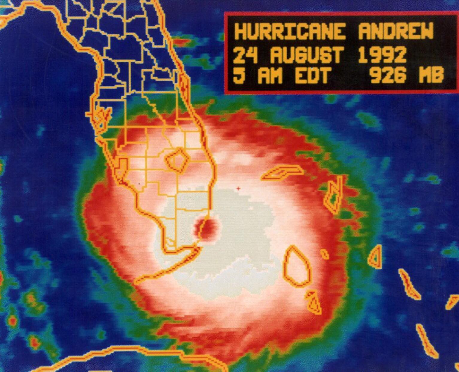 Huracán Andrew en Florida Trayecto Meteorológico del Caribe