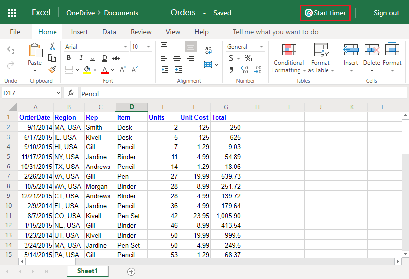 Excel Time Tracking TMetric