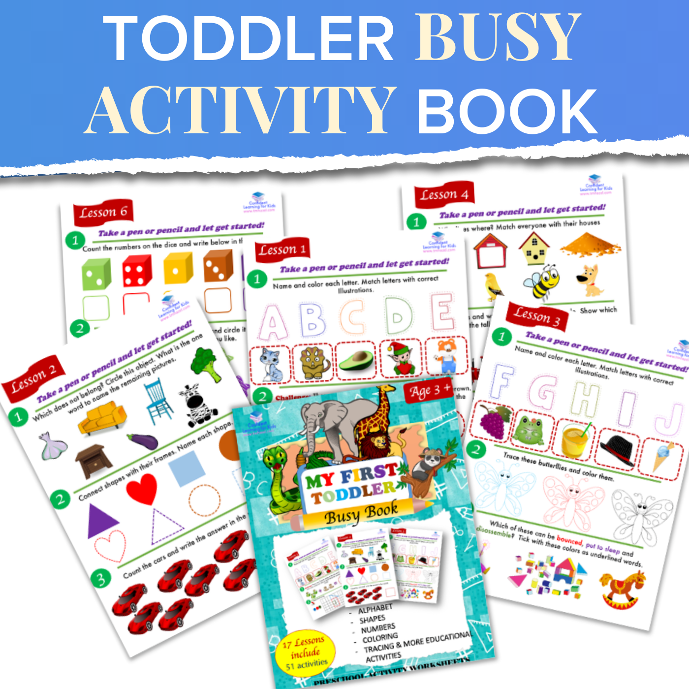TODDLER BUSY BOOK CREATIVE LEARNING FOR KIDS