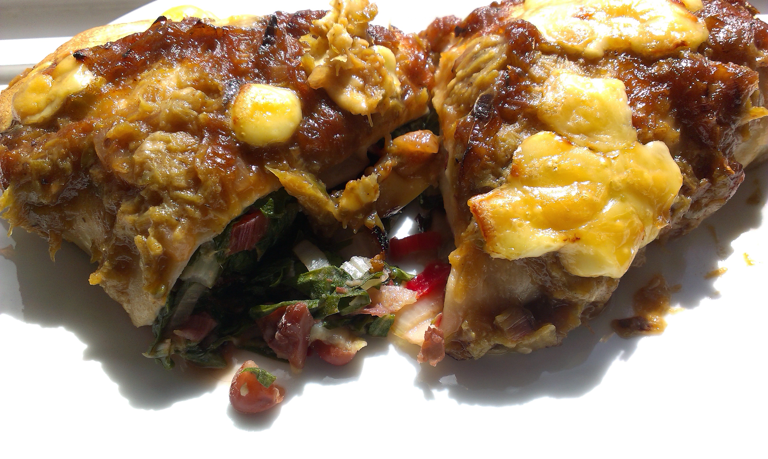 Swiss Chard/Mangold Enchiladas with Rhubarb Sauce TMI Food