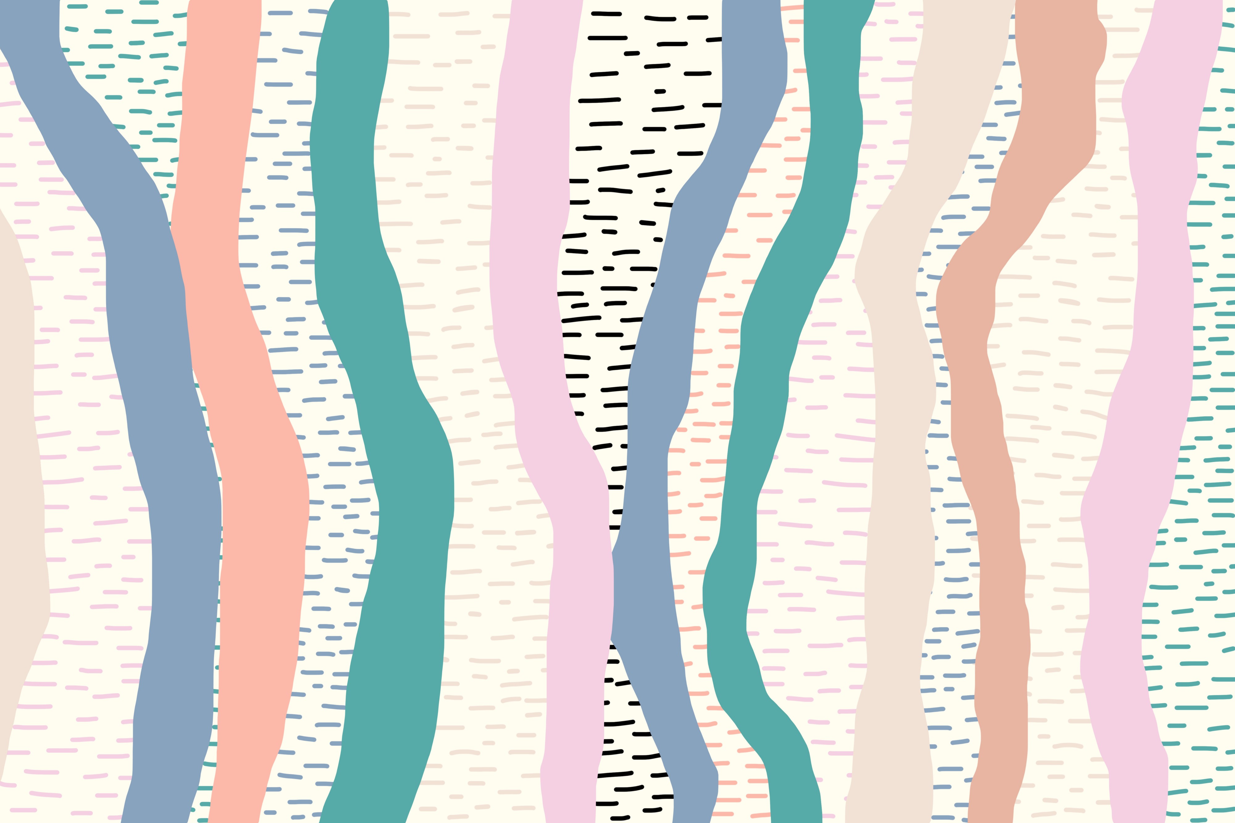 Handrawn Pastel Abstract Pattern TMint