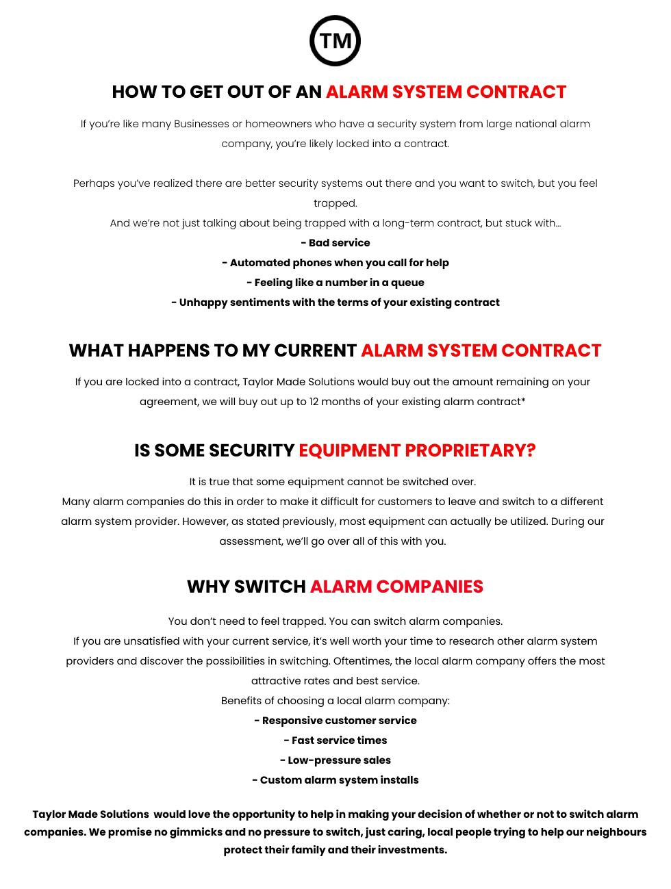 Fire Alarm Maintenance Contract Taylor Made Solutions