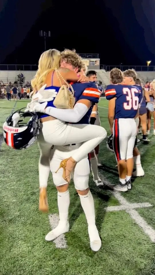 Mother Creepily Hugging Her Son After High School Football Game Goes