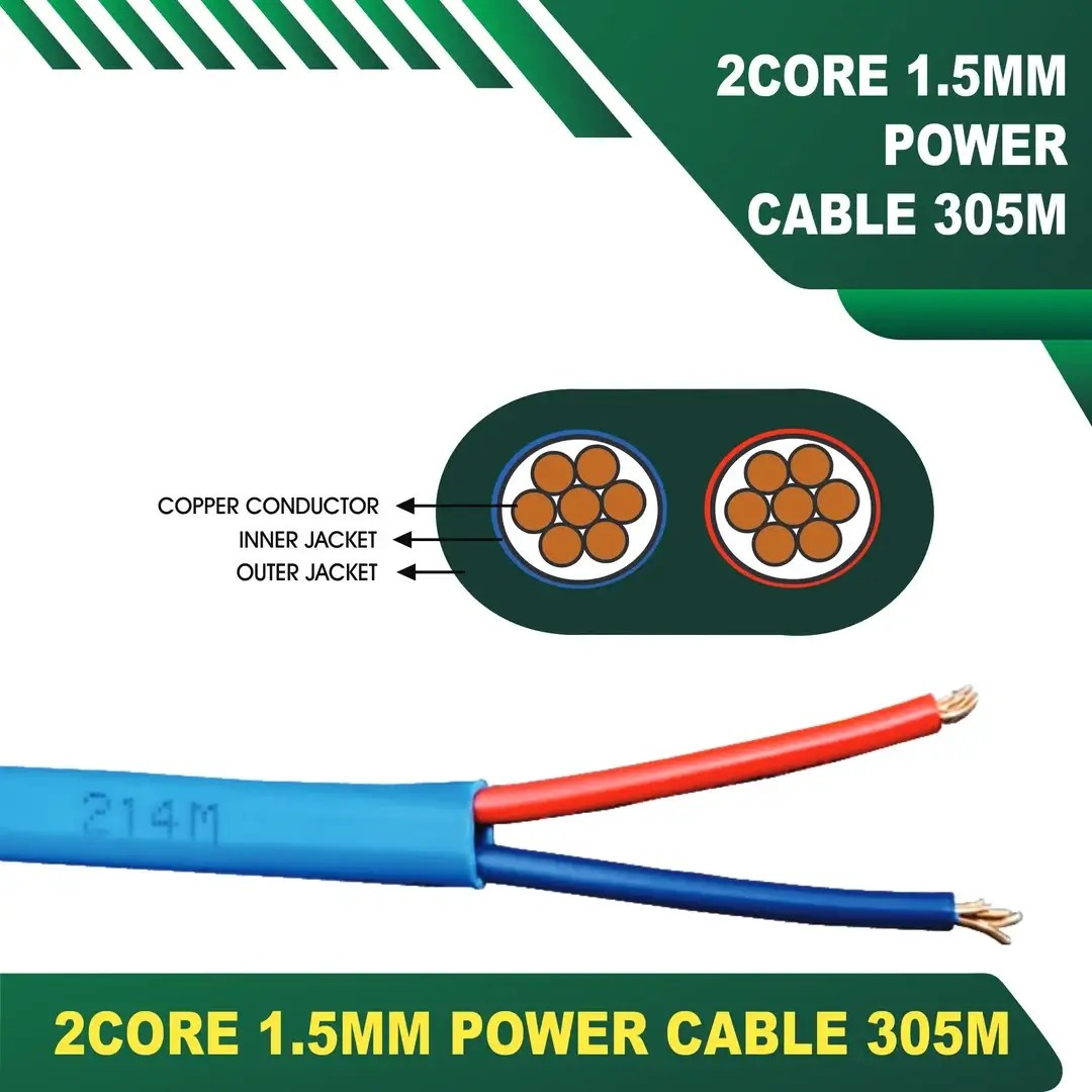 Power ELV Security Alarm Cable 1.5mm 2core 305m TMT4251 TMT Global