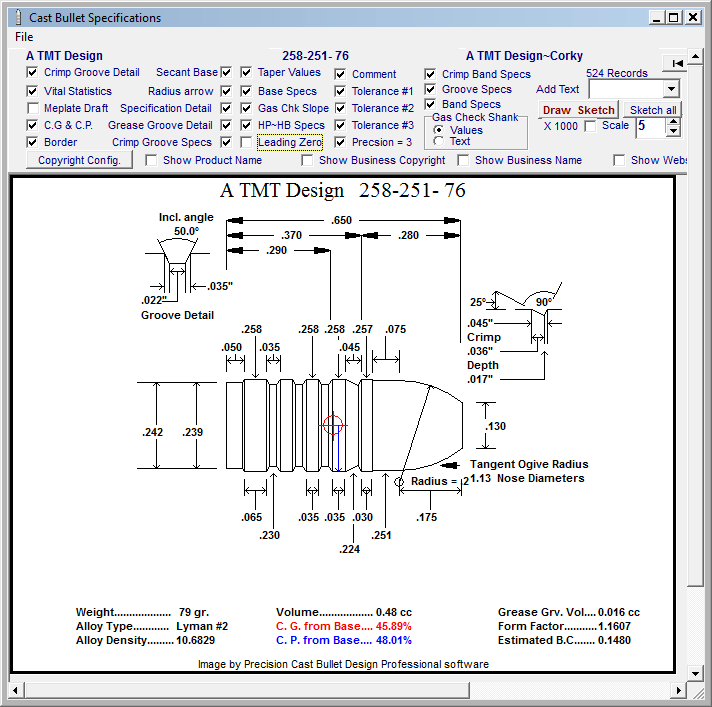 Reloading Records, Ballistics and Cast Bullet Design Software