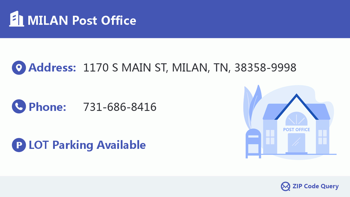MILAN Post Office Tennessee United States ZIP Code 5 Plus 4 ️