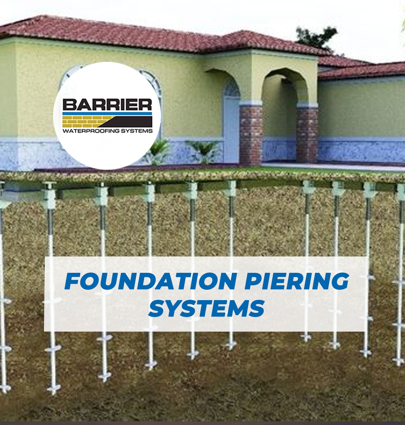 DynaPier Foundation Piering with BARRIER Barrier Waterproofing Systems