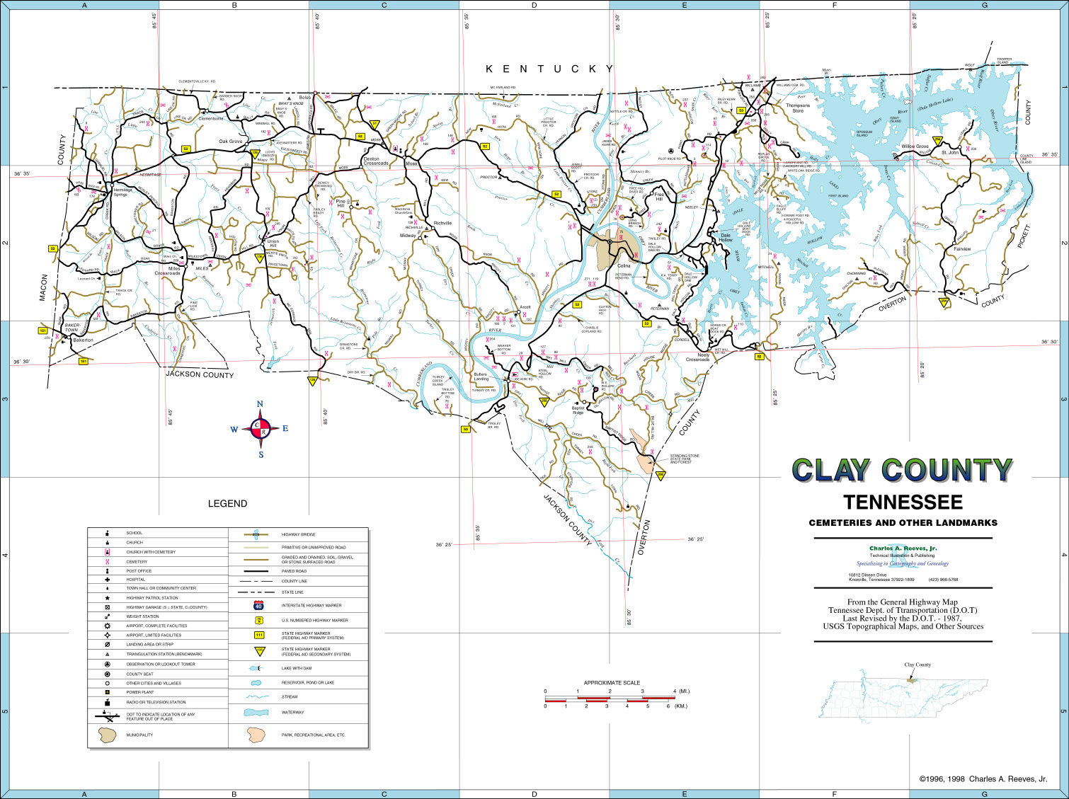 Clay County Map, TN Map of Clay County Tennessee