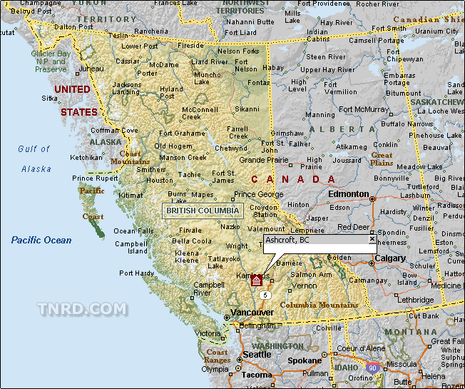 Ashcroft Bc Canada Map Ashcroft Road Maps