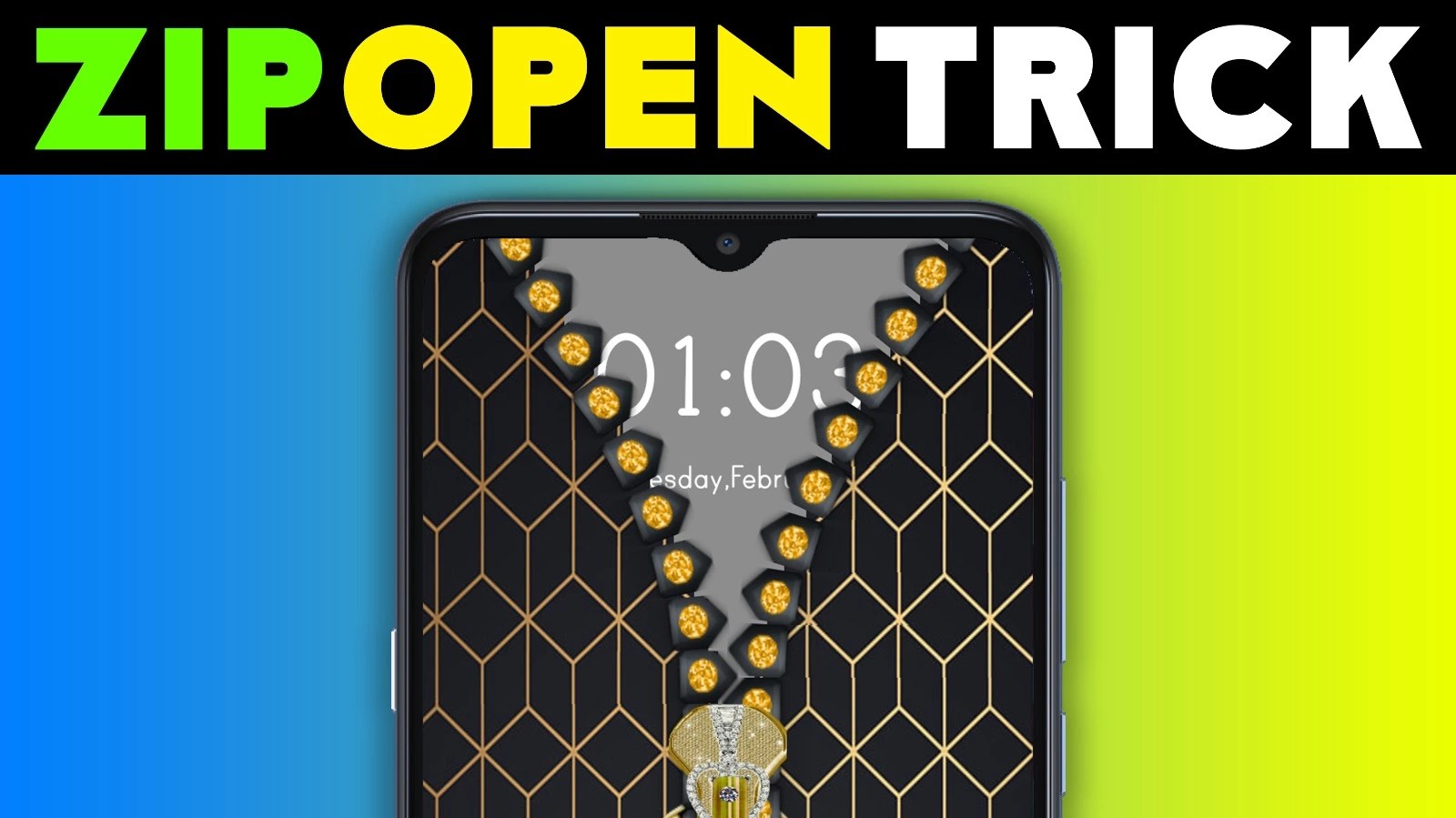 Android Gold Lock Screen Zip Open App » TN Shorts