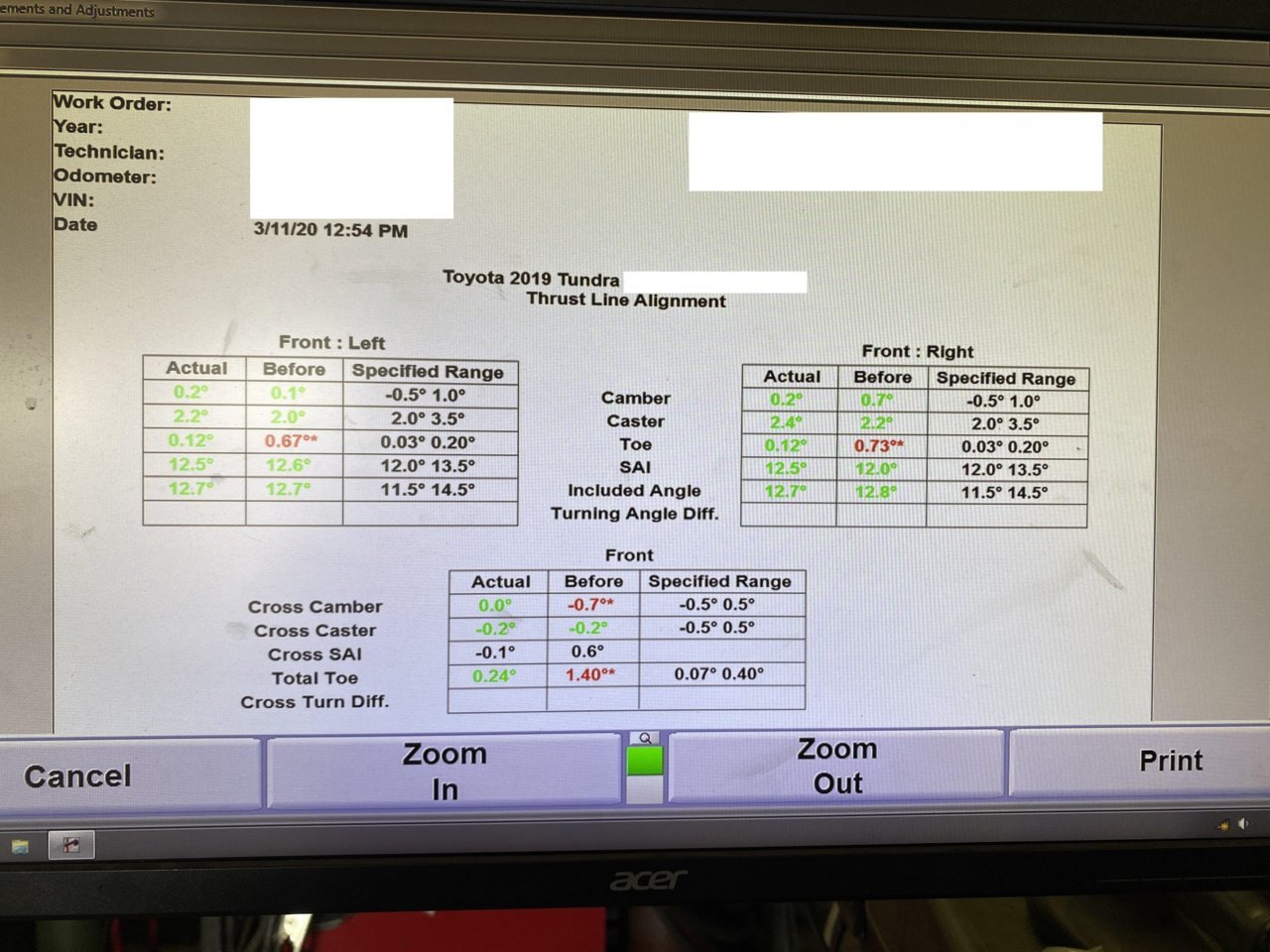 Ideal Alignment Specs? Toyota Tundra Forum