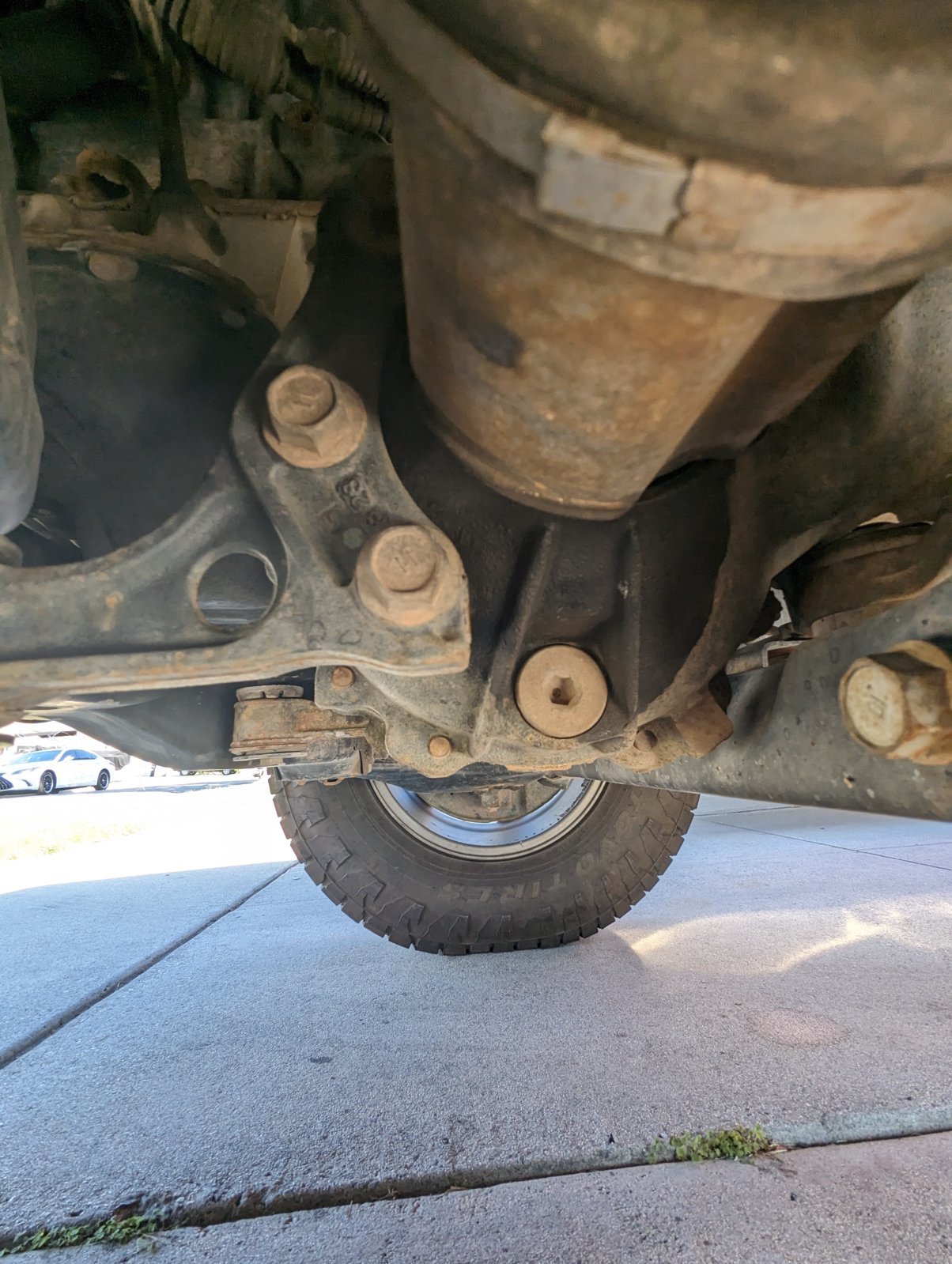 Went to change the front diff fluid, found this R85 sticker | Toyota