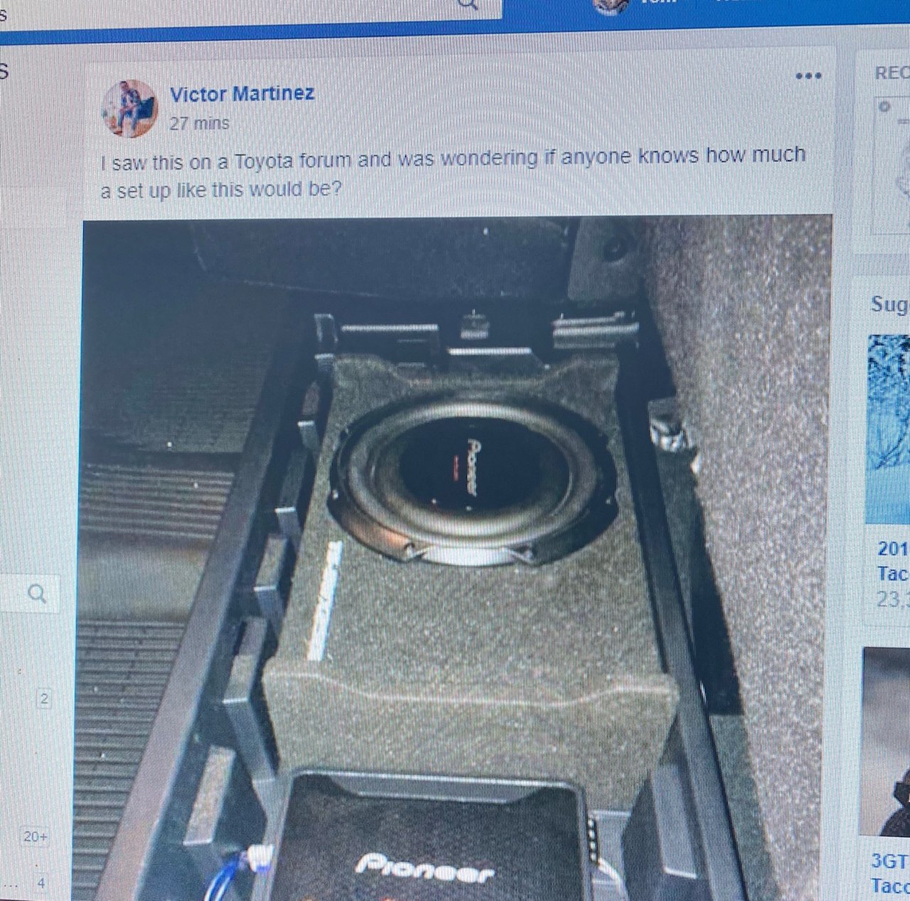 Has anyone fitted a Sub behind the back seat on a DC Page 3 Toyota