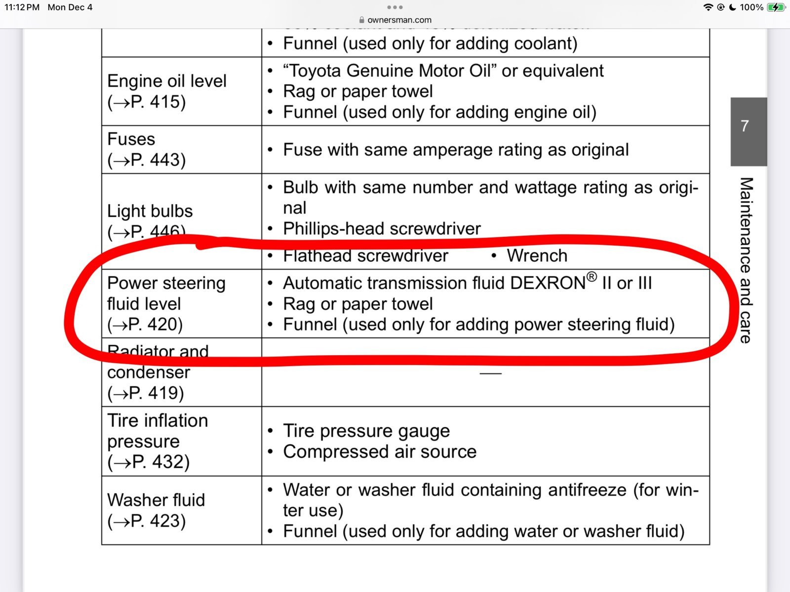 Spec for power steering fluid? Toyota Tundra Forum