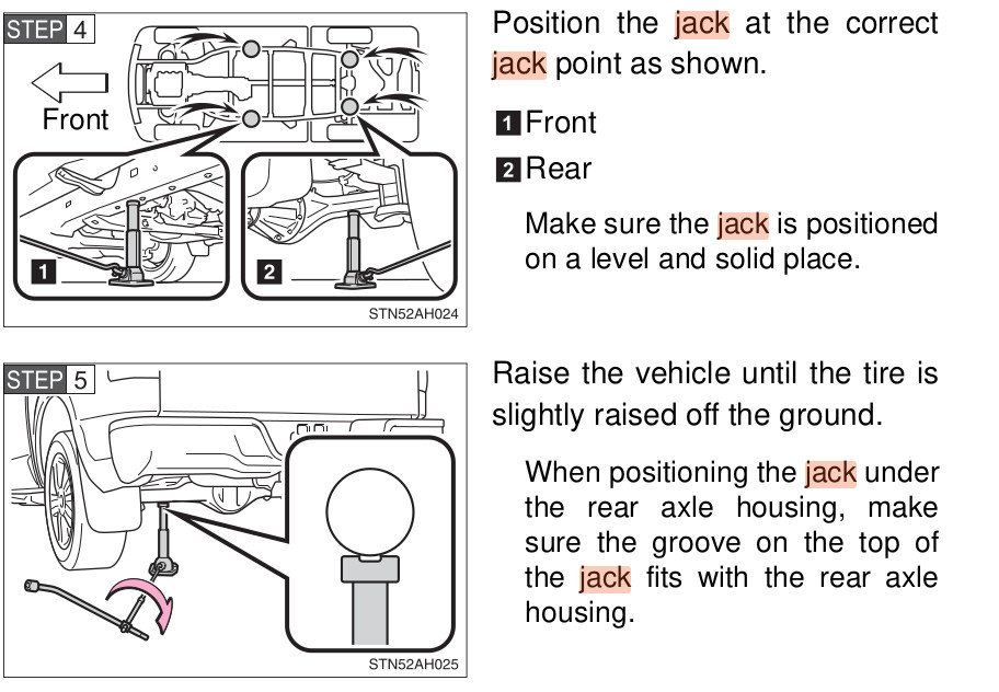 Jacking points with a factory bottle jack. Toyota Tundra Forum