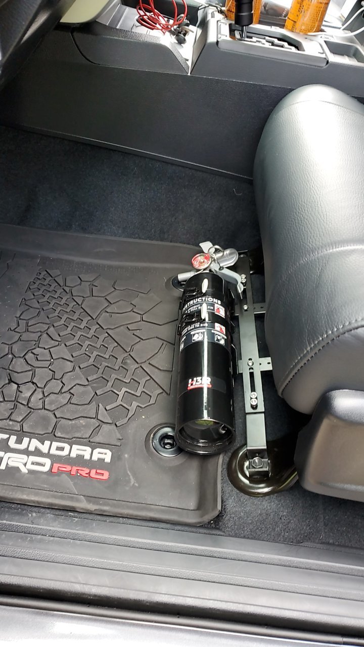 Anyone mount a fire extinguisher in their truck? Page 2 Toyota