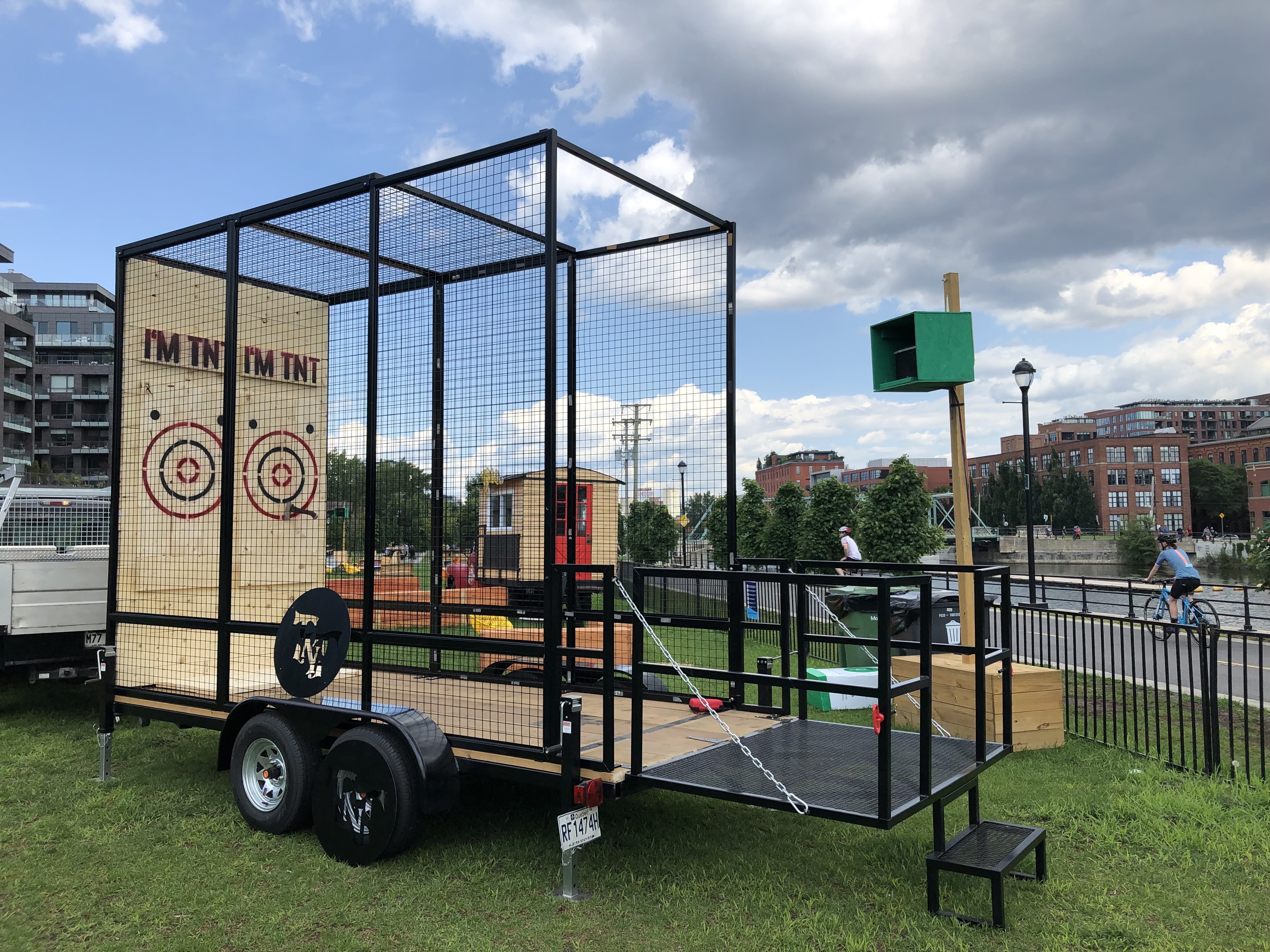 Mobile Axe Throwing Trailer Unique Activity for Group Events and