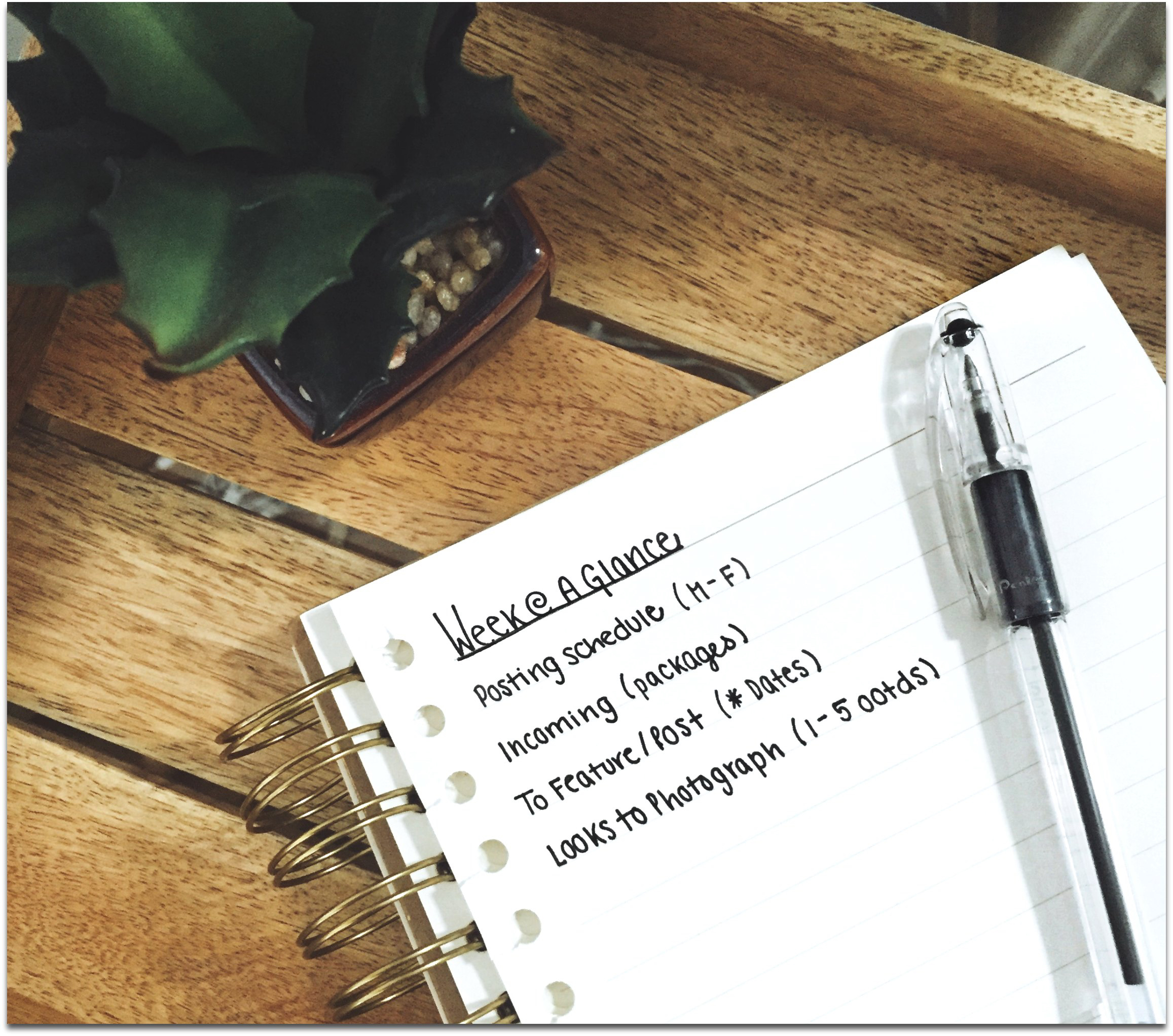 List Organization Your Weekly Content