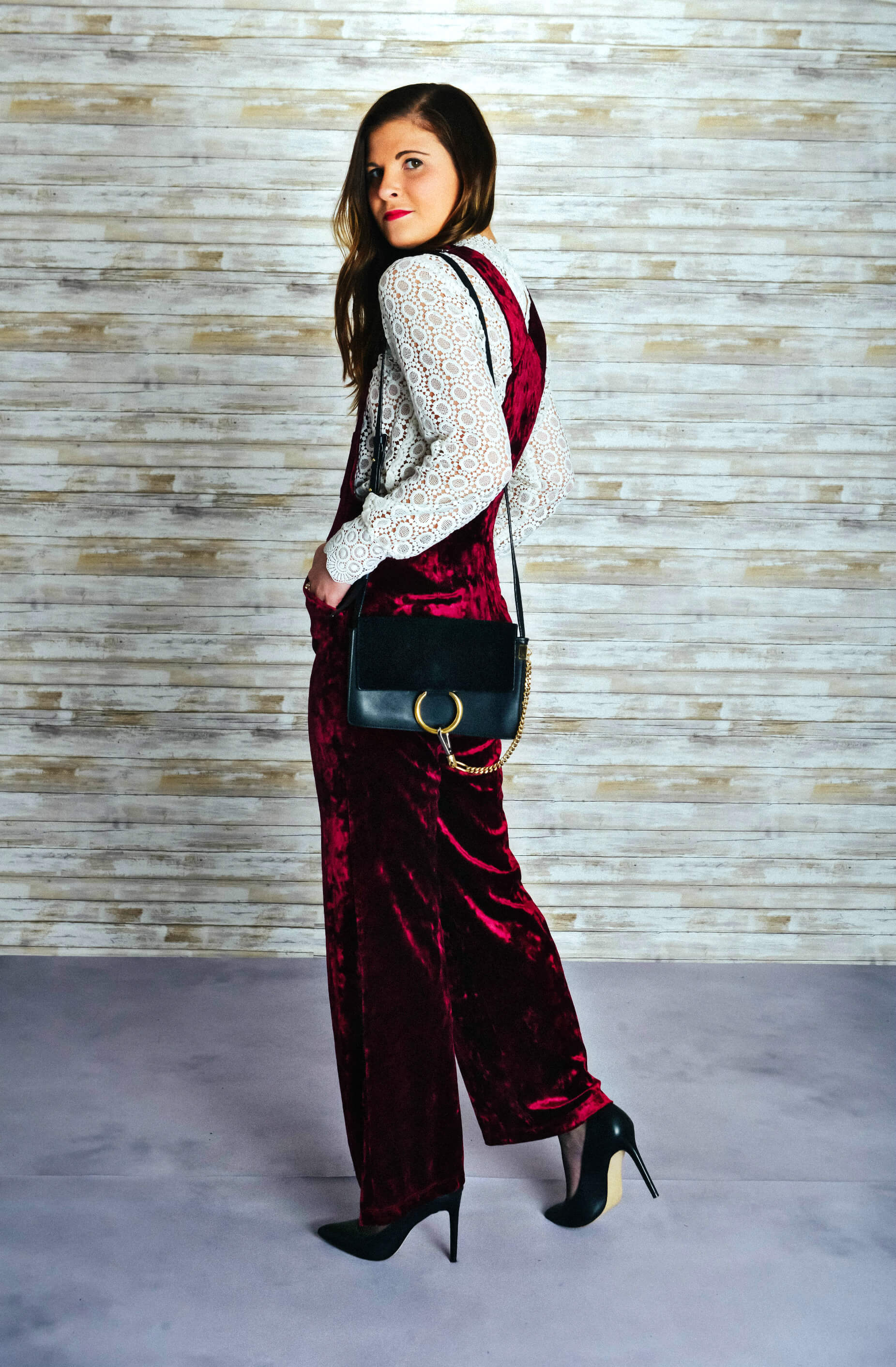 What To Wear To A Holiday Party Velvet Overalls