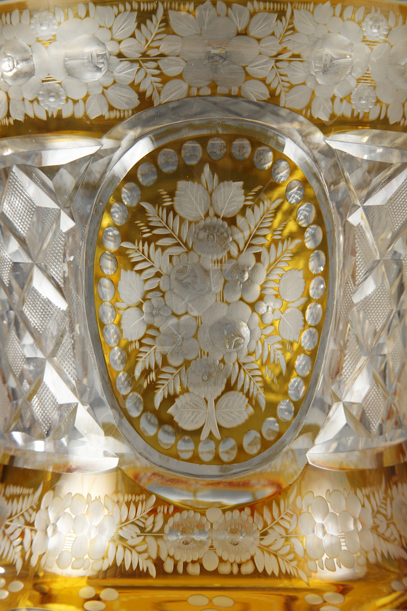 Bohemian crystal glassware Pair of sweetmeat vases Tobogan Antiques