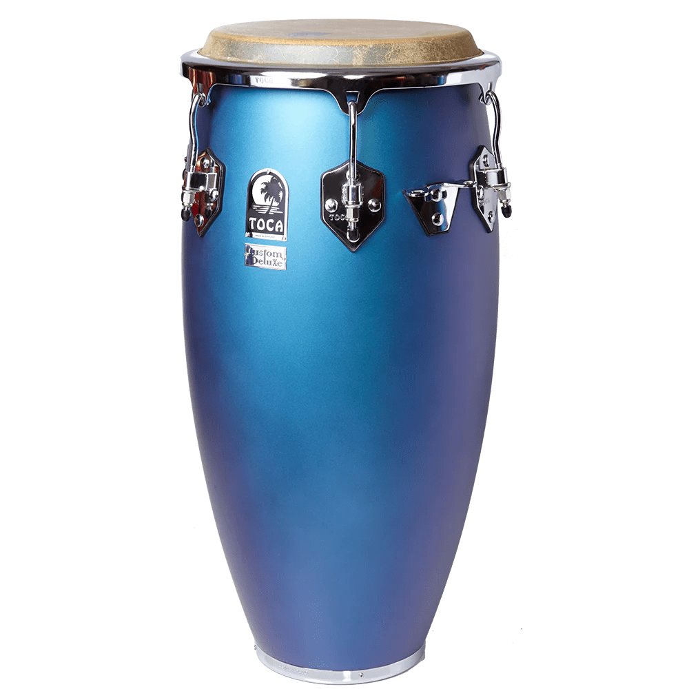 Custom Deluxe Wood Congas Matte Blue TOCA Percussion