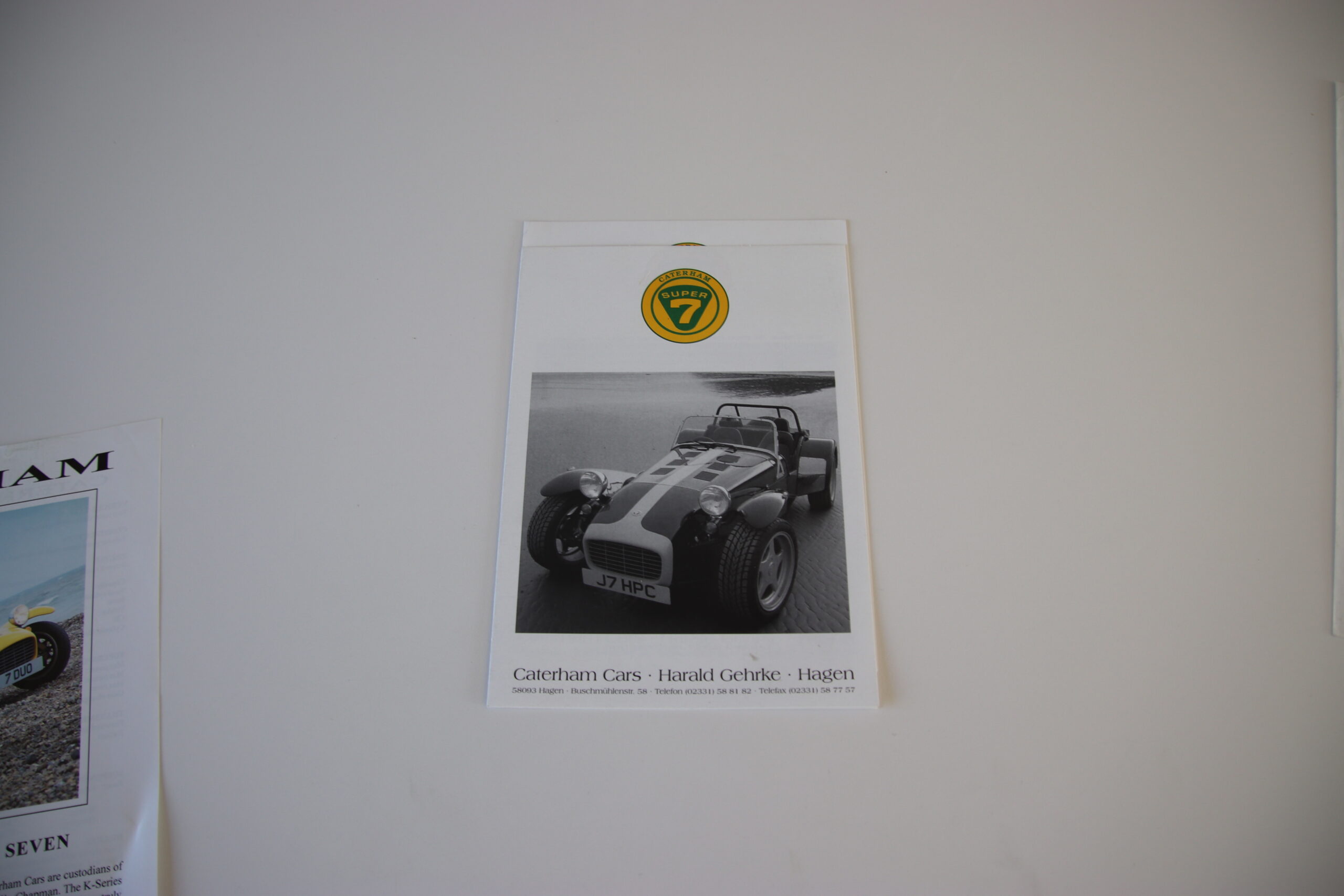 Caterham KSeries Super Seven brochure/sales brochure TOCO