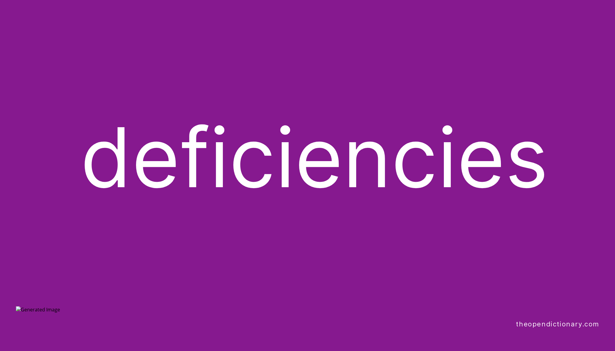 Deficiencies Meaning of Deficiencies Definition of Deficiencies