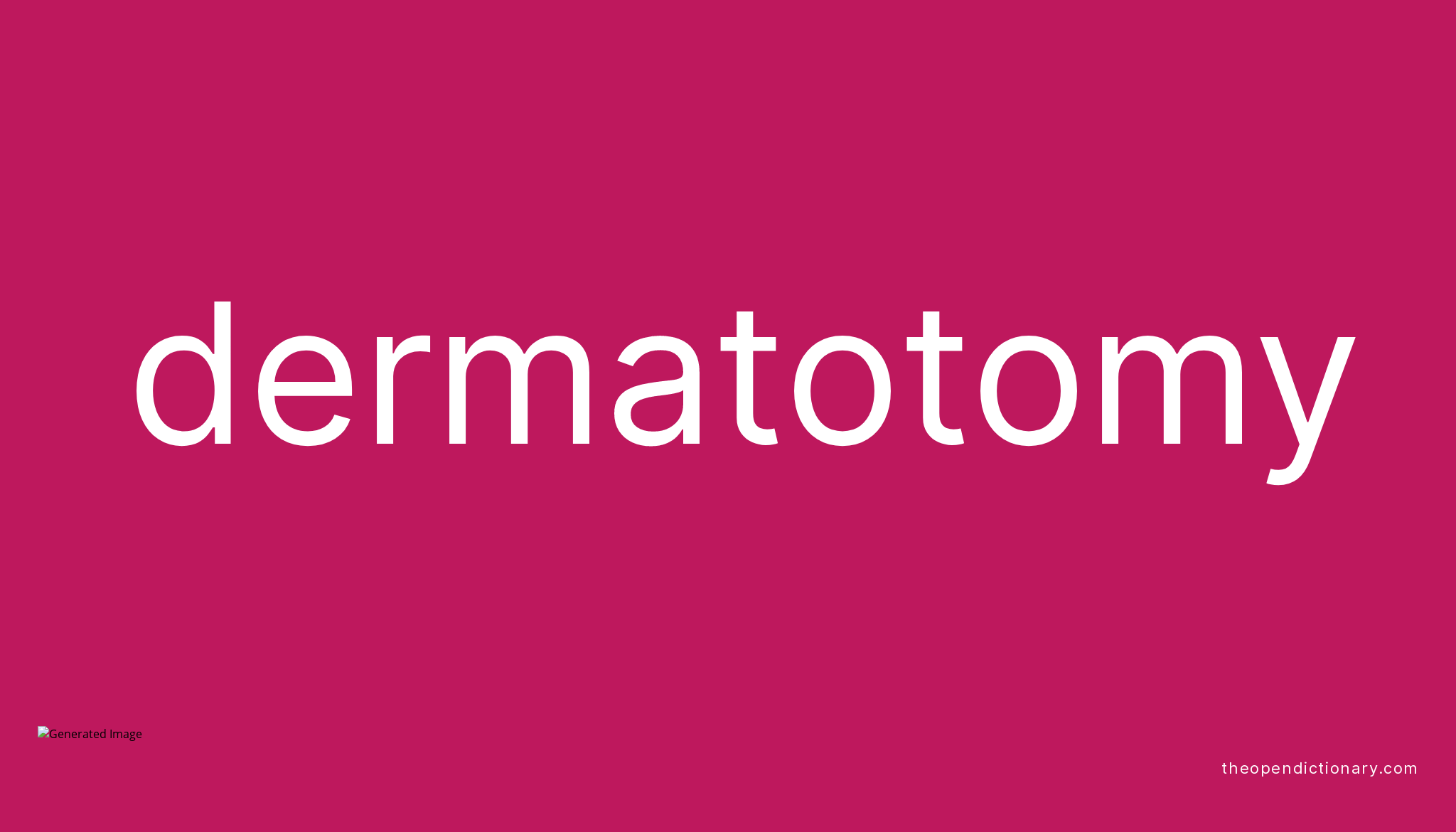 Dermatotomy | Meaning of Dermatotomy | Definition of Dermatotomy
