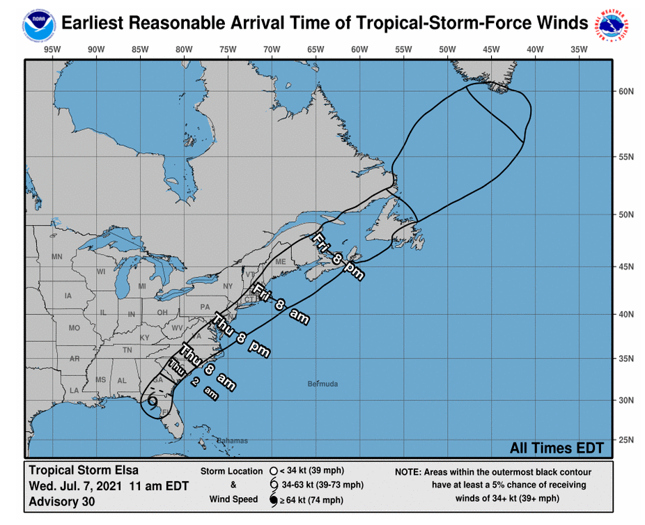 Tracking Tropical Storm Elsa The Citadel Today