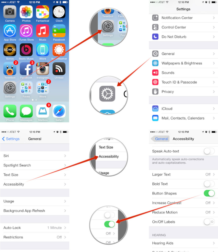 How to allow button shapes on iOS 7.1 Gadget News