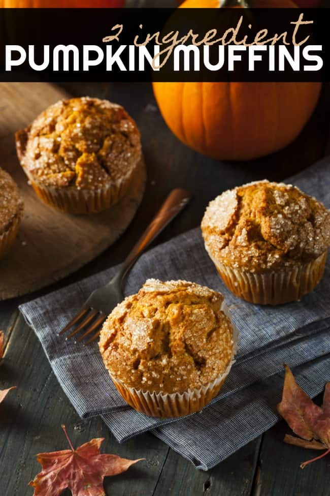 2 Ingredient Pumpkin Muffins