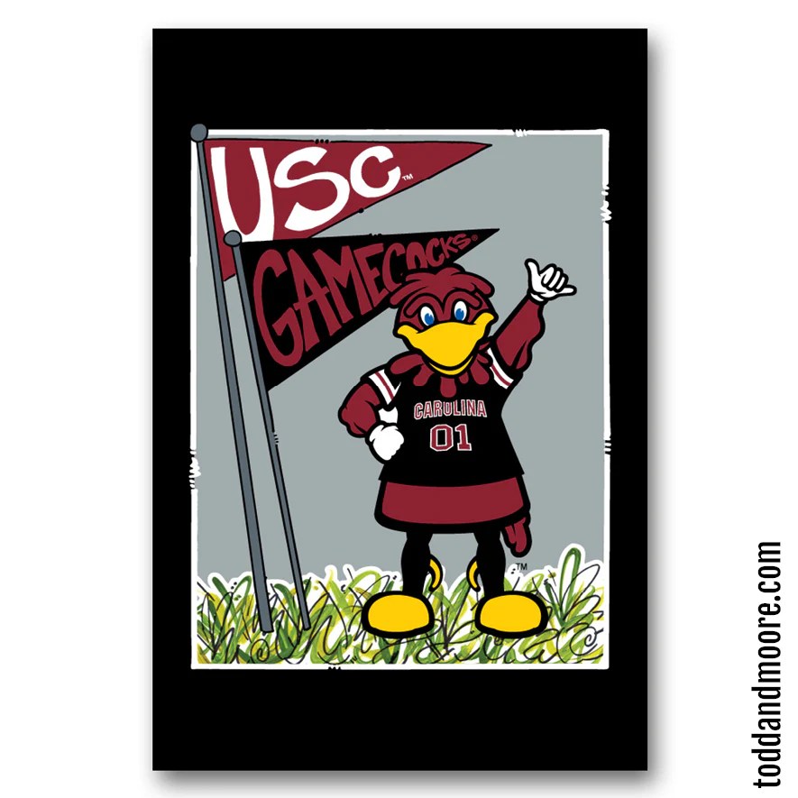 South Carolina Gamecocks Mascot Flag ToddandMoore
