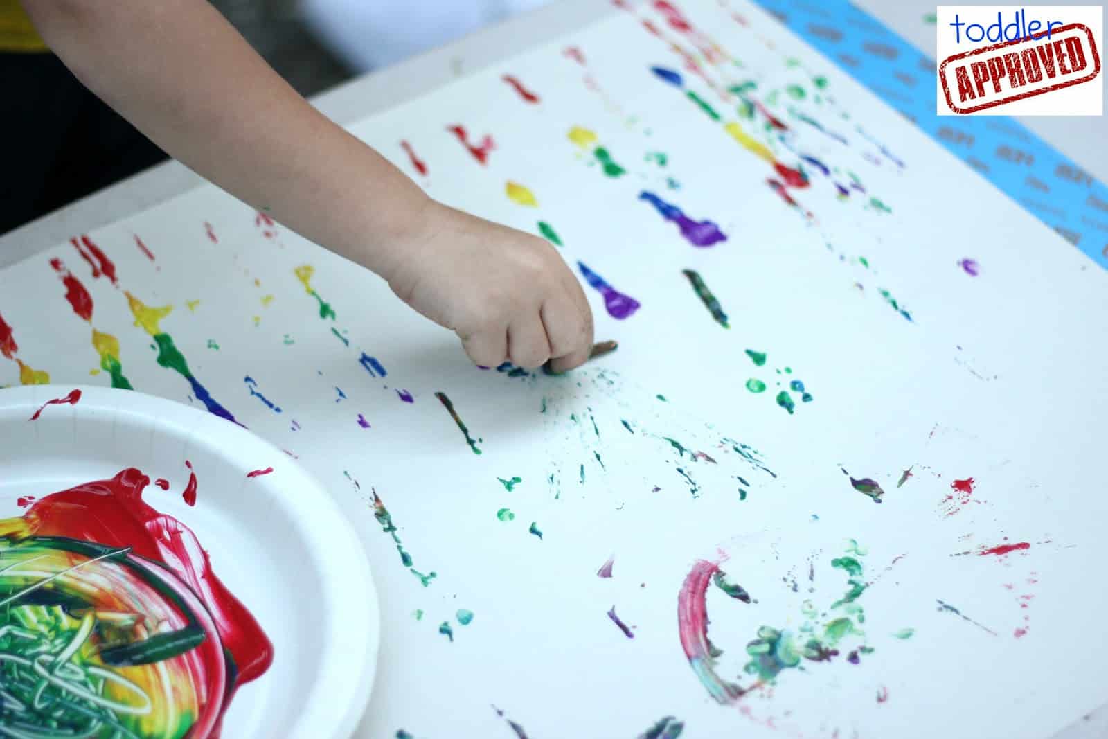 Rainbow Stick Painting Toddler Approved