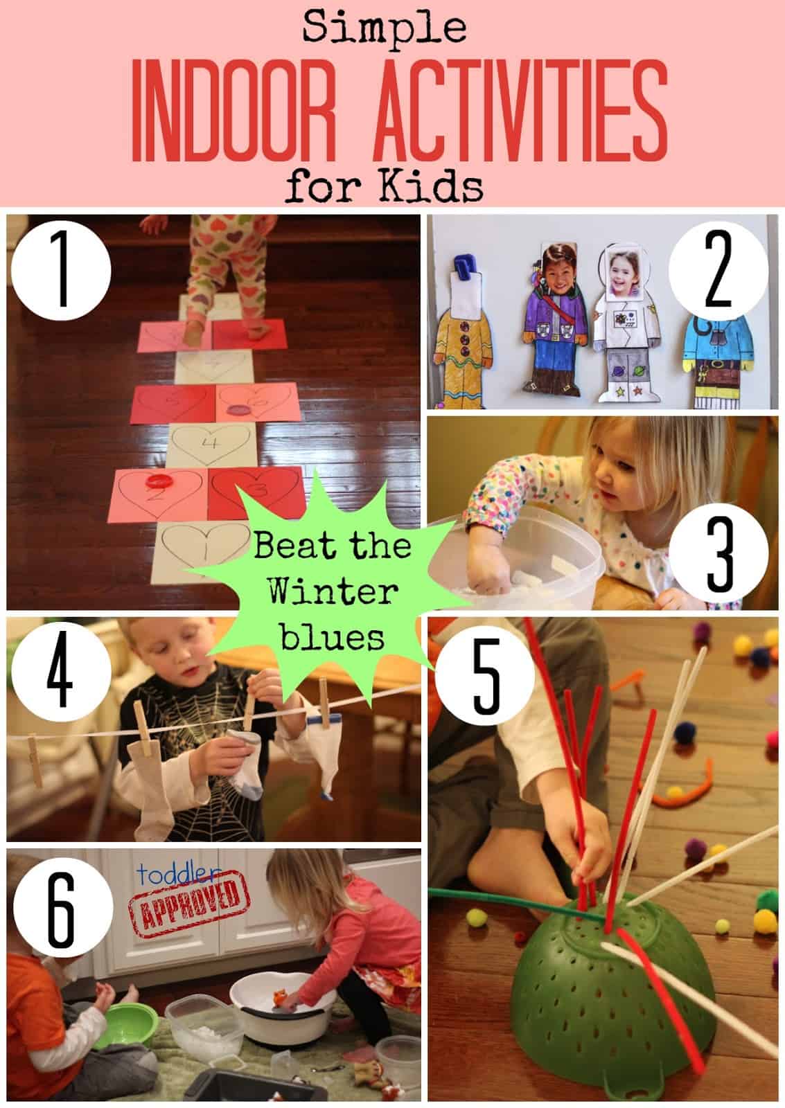 Simple Indoor Activities for Kids Toddler Approved