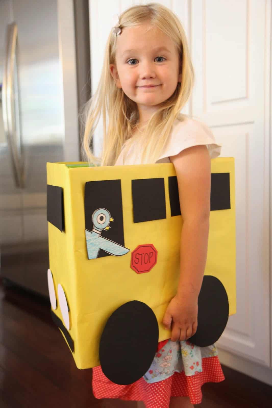 Cardboard Box Bus Craft & Number Game for Kids {Mo Willems Virtual Book