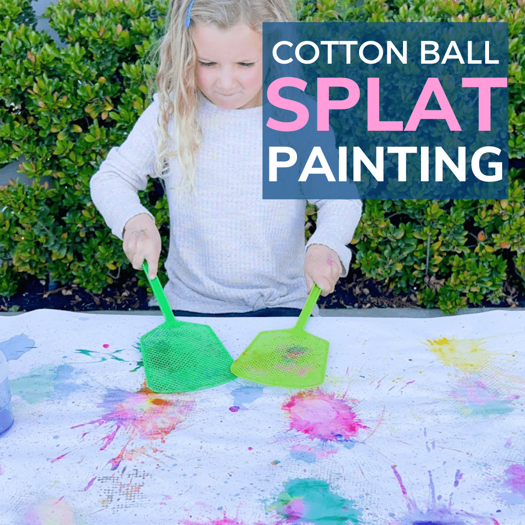 Cotton Ball Splat Painting Toddler Approved