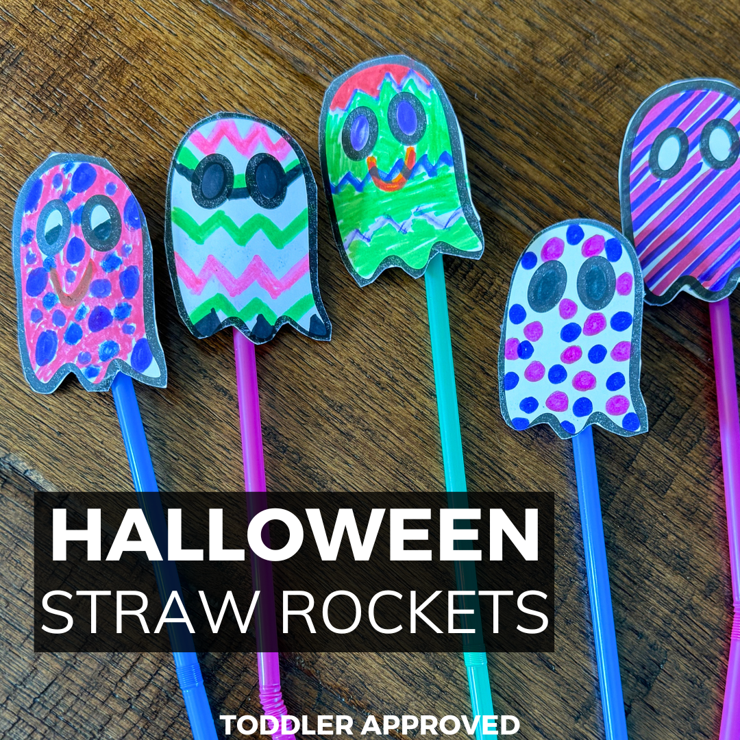 Halloween Craft Straw Rockets for Kids Toddler Approved