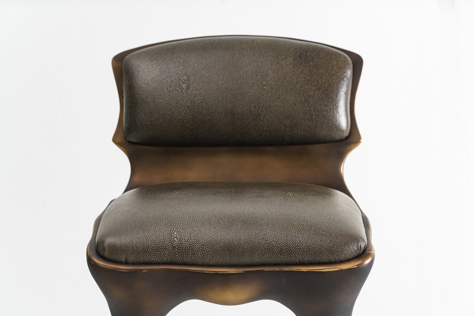 Alex Roskin, High Chair / Counter Stool in Aluminum with Bronze Finish