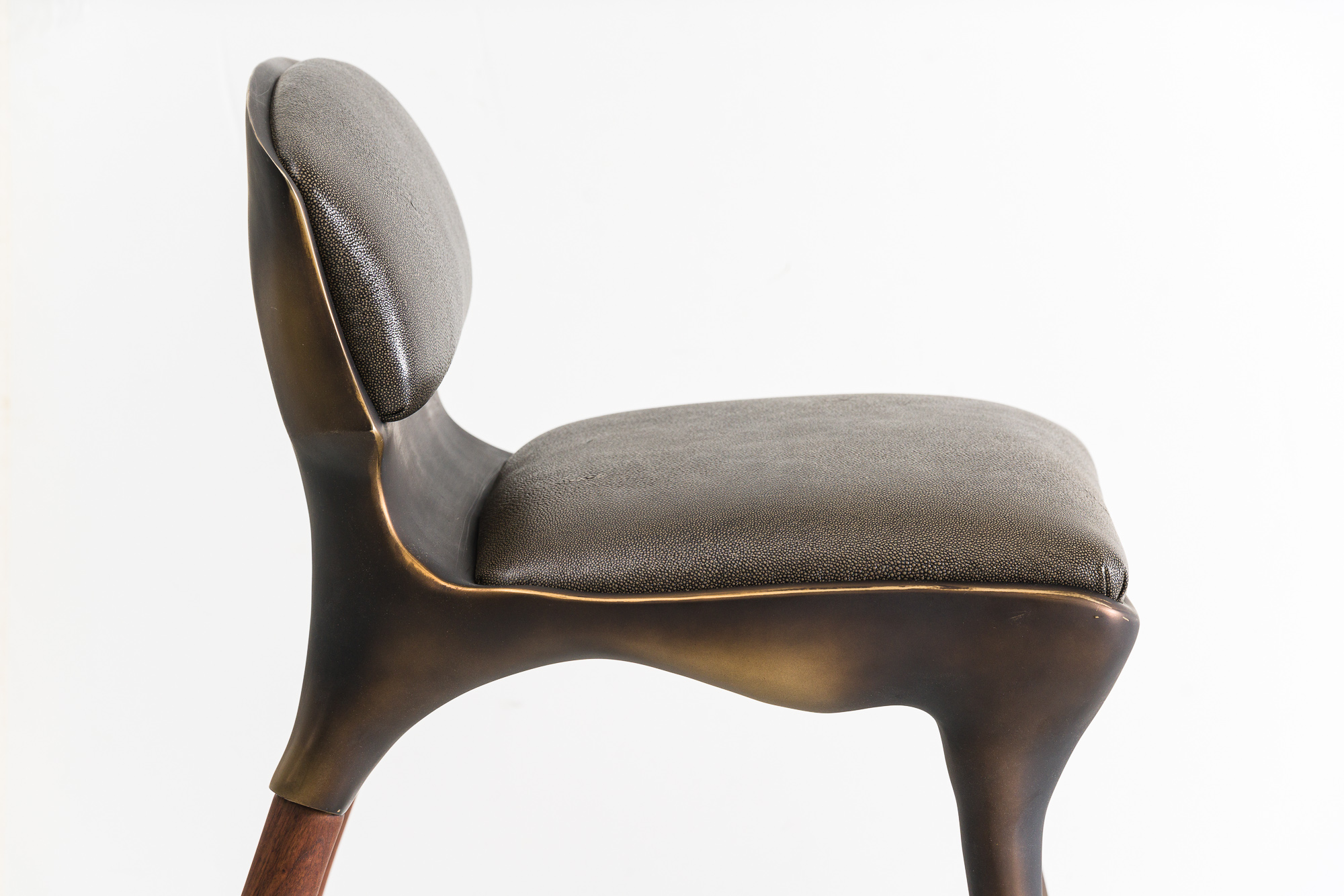 Alex Roskin, High Chair / Counter Stool in Aluminum with Bronze Finish