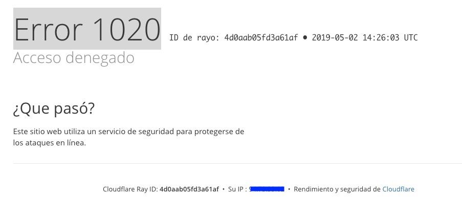 Programa Virtual no funciona Error 1020 Acceso denegado